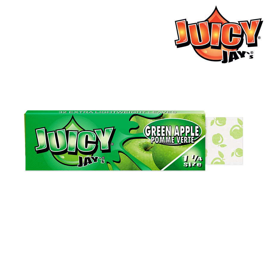 Juicy Jay's Green Apple Rolling Papers | Size: 1 1/4 | 24 Pack Box