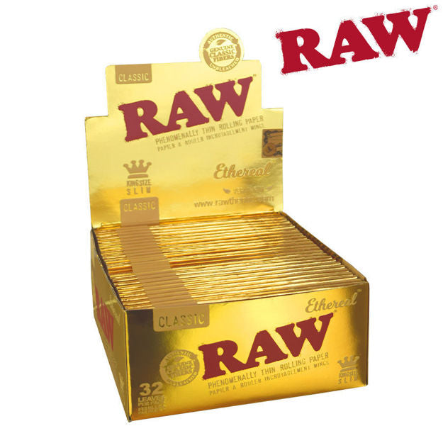 RAW Ethereal Rolling Papers | Size: King Size Slim | 50 Pack Box