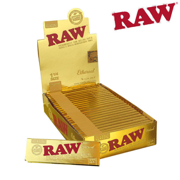 RAW Ethereal Rolling Papers | Size: 1 1/4 | 24 Pack Box
