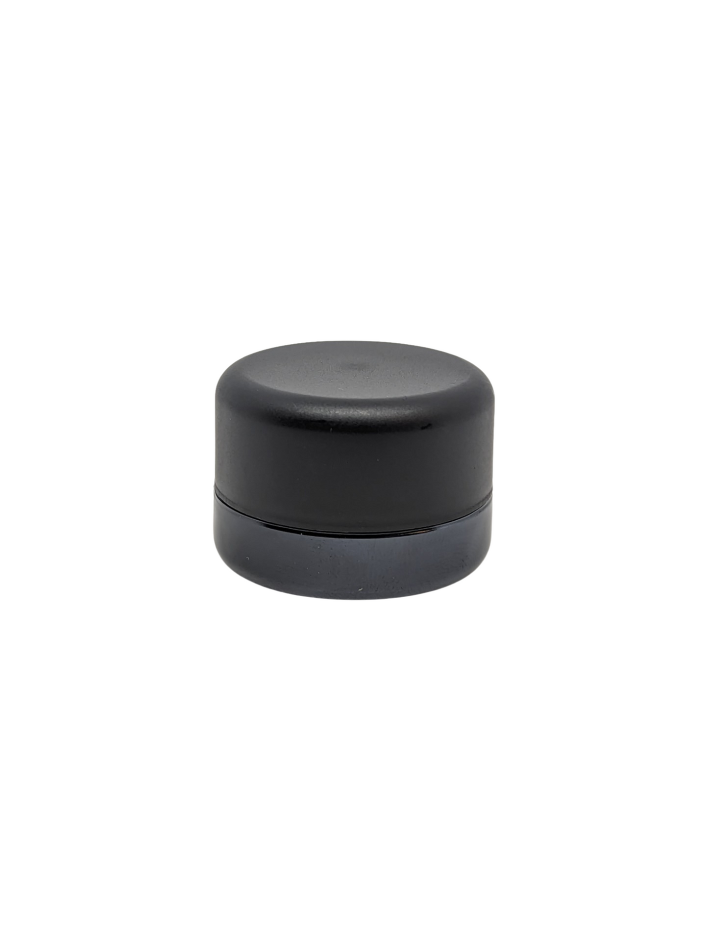 5ml Round Glass Shoulderless Screw Top Jars | Child Resistant Lid | Black Glass, Black Lid | 100pc Carton
