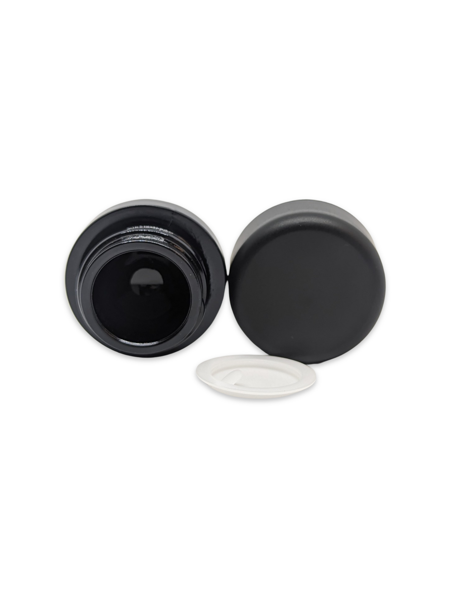 5ml Round Glass Shoulderless Screw Top Jars | Child Resistant Lid | Black Glass, Black Lid | 100pc Carton