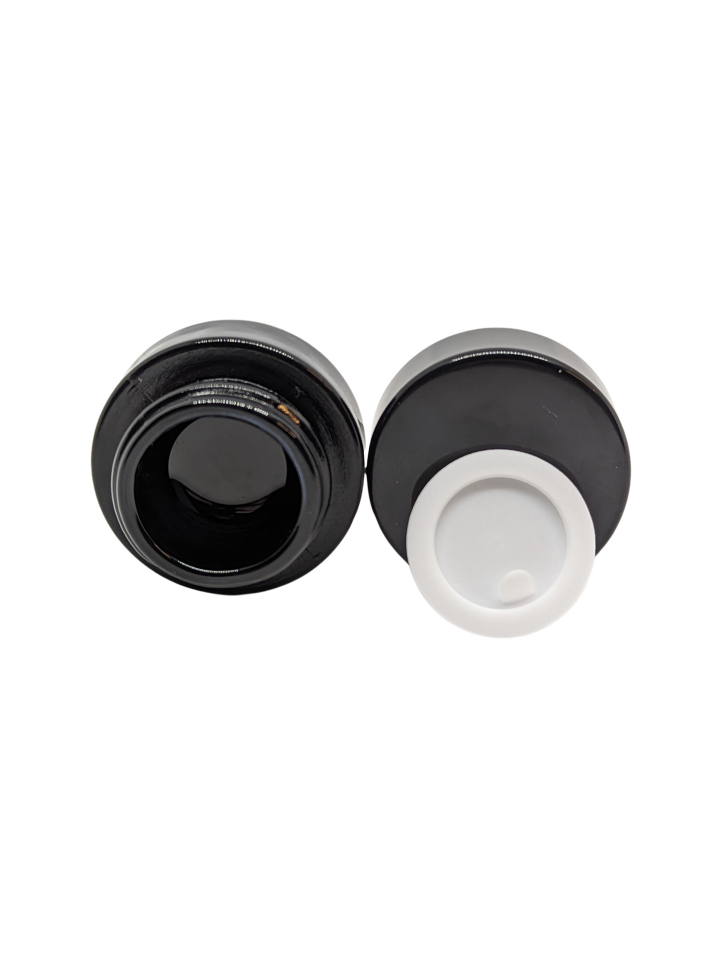 3ml Round Glass Shoulderless Screw Top Jars | Black Glass, Black Lid | 250pc Carton