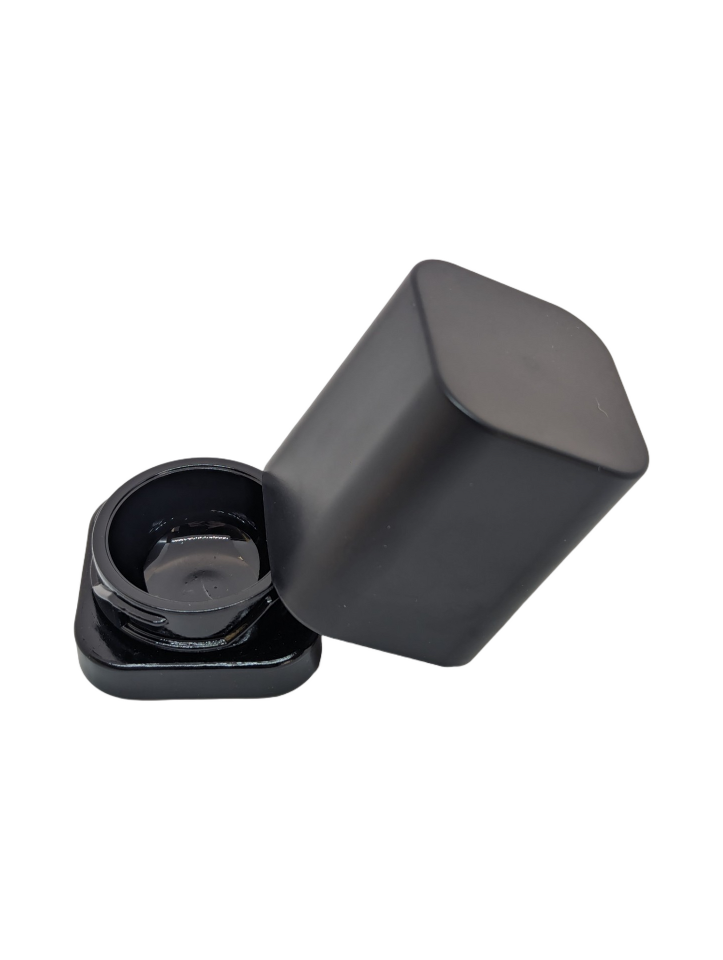 THE LOGIC | 9ml Square Glass Tall Shoulderless Screw Top Jars | Child Resistant Lid | Black Glass, Tall Black Lid | 250pc Carton