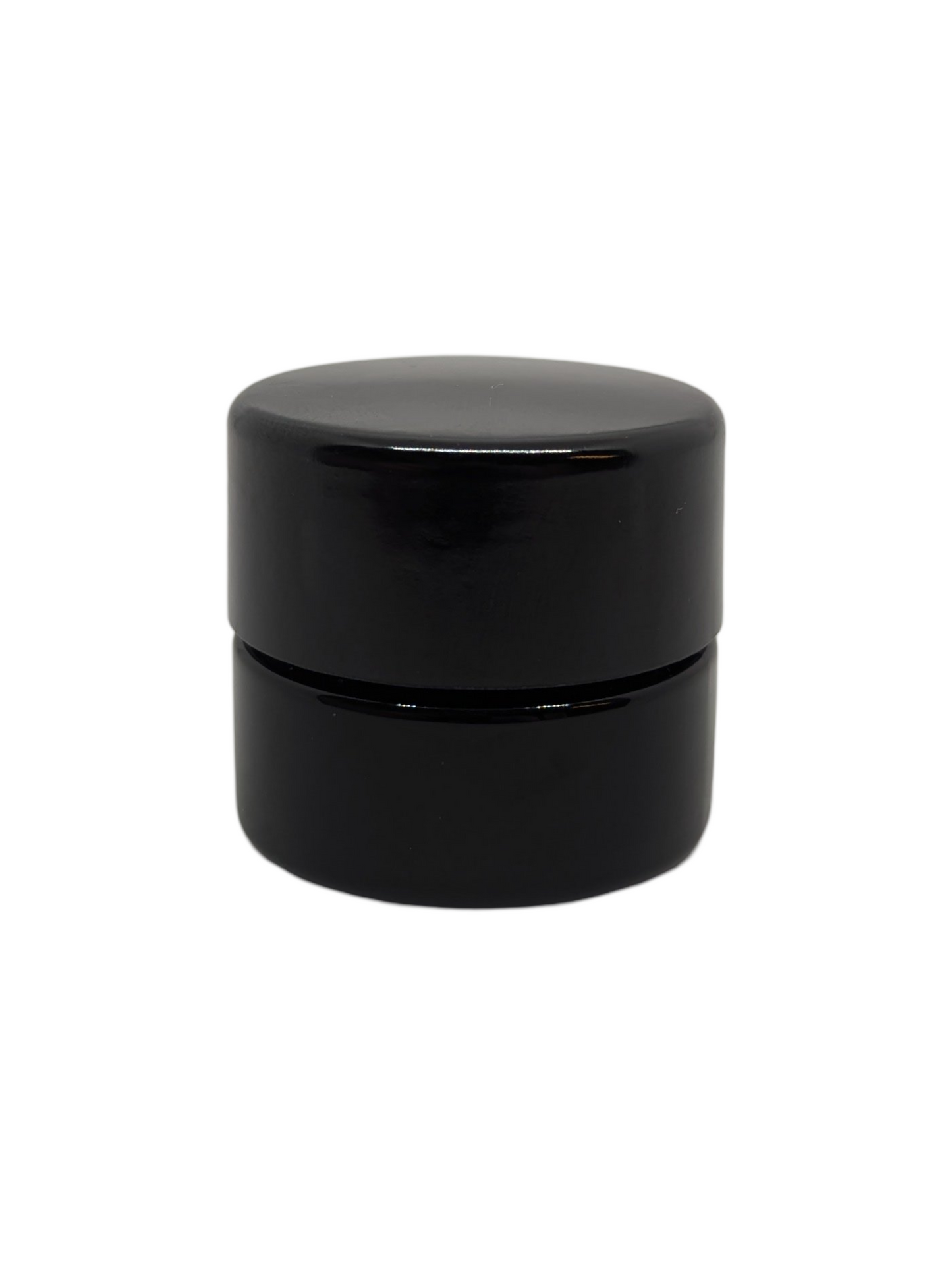 5ml BAKELITE Round Glass Shoulderless Screw Top Jars | Child Resistant Lid | Black Glass, Black Lid | 100pc Carton
