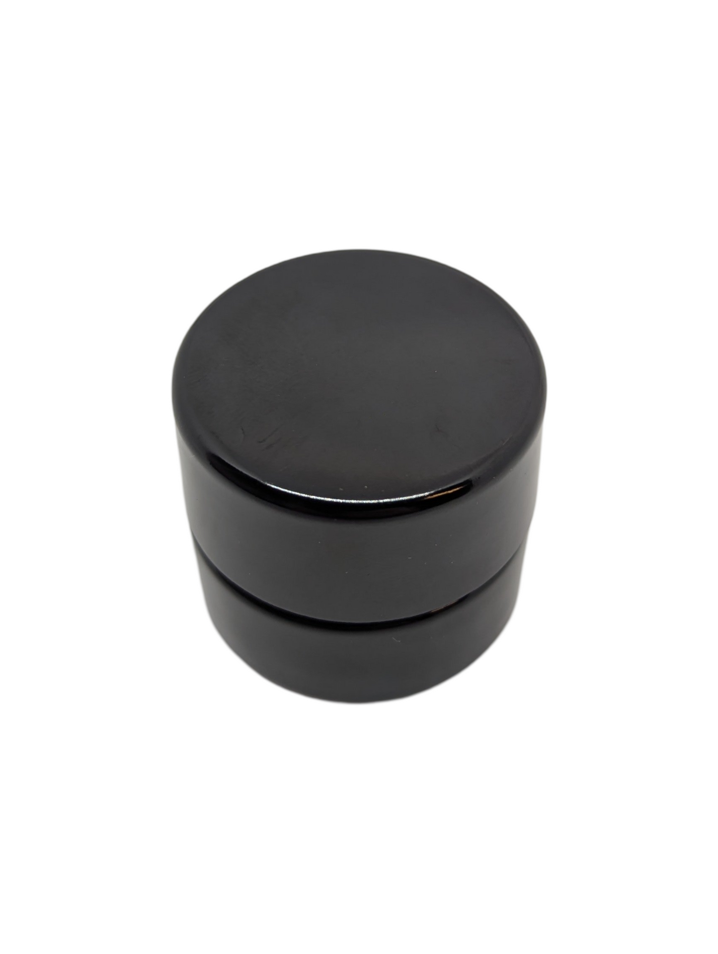 5ml BAKELITE Round Glass Shoulderless Screw Top Jars | Child Resistant Lid | Black Glass, Black Lid | 100pc Carton