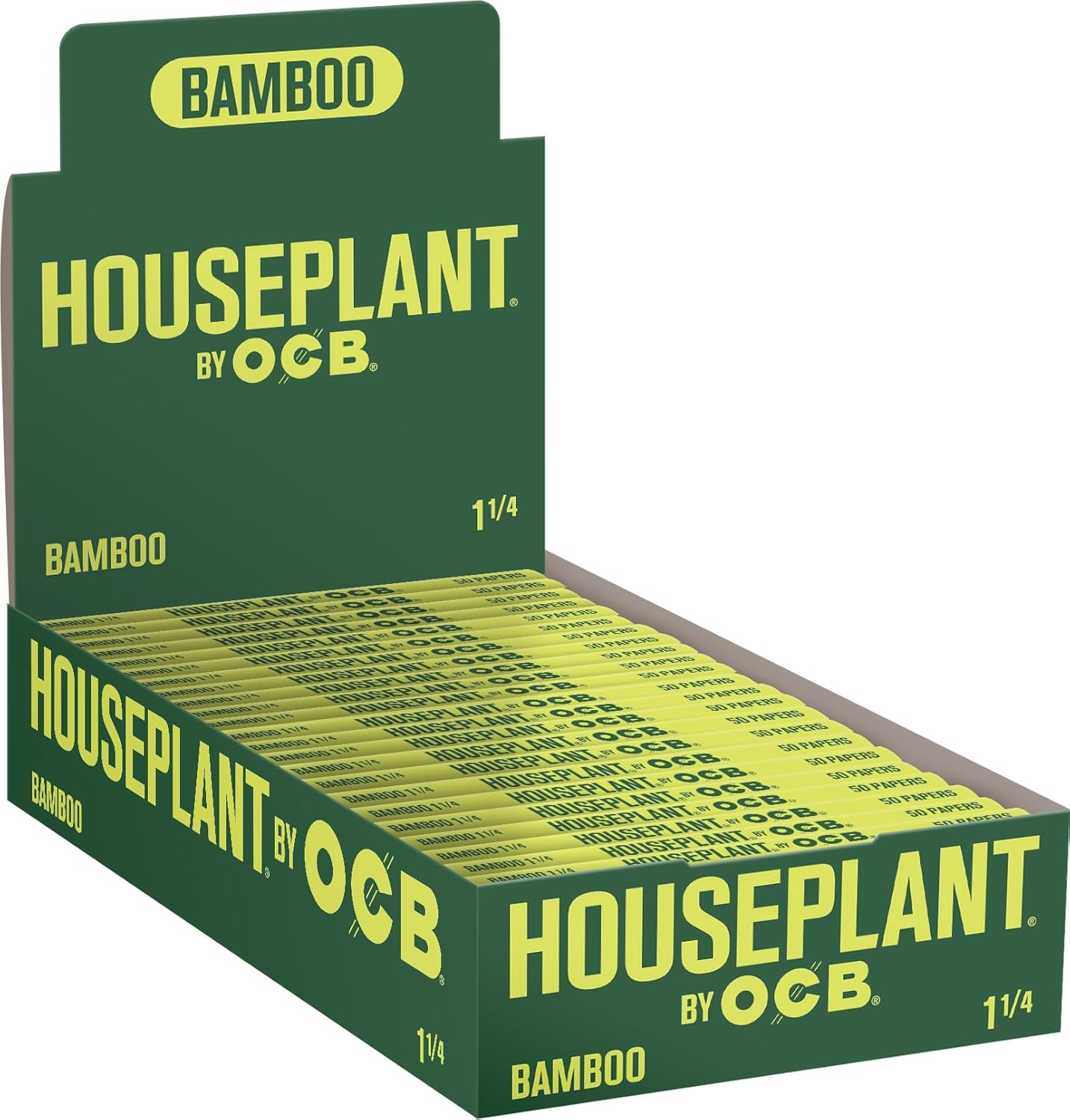 Houseplant by OCB Bamboo Rolling Papers | Size: 1 1/4 | 24 Pack Box