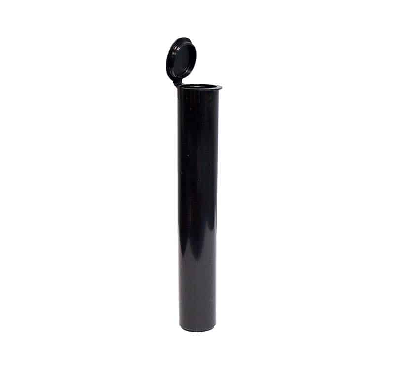 King Size Pop Top Opaque Plastic Pre-roll Tubes | Black | 116mm | Child Resistant | 1000pc Carton