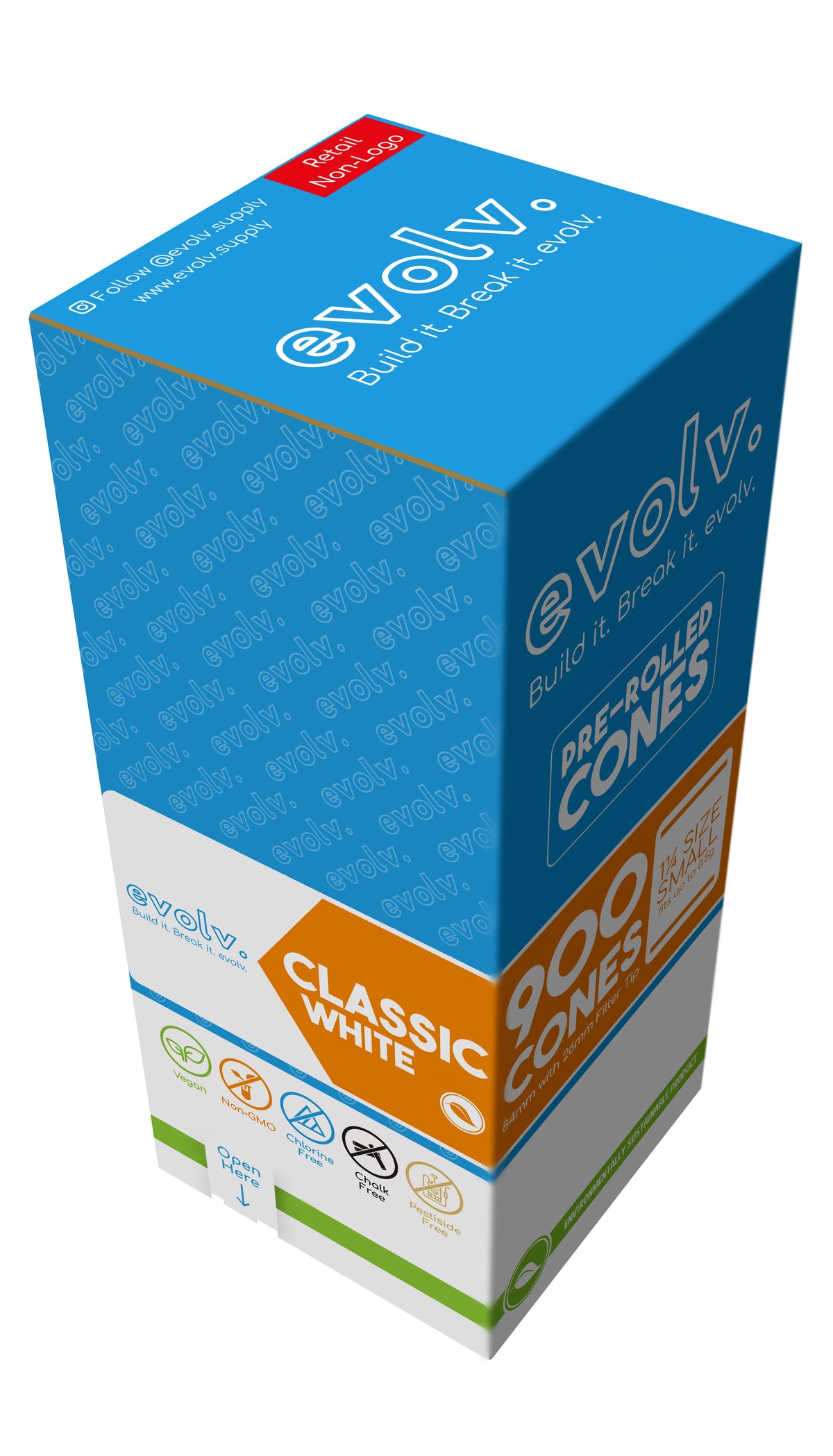 EVOLV Classic White Pre-Rolled Cones 1 1/4 | 900/Pack