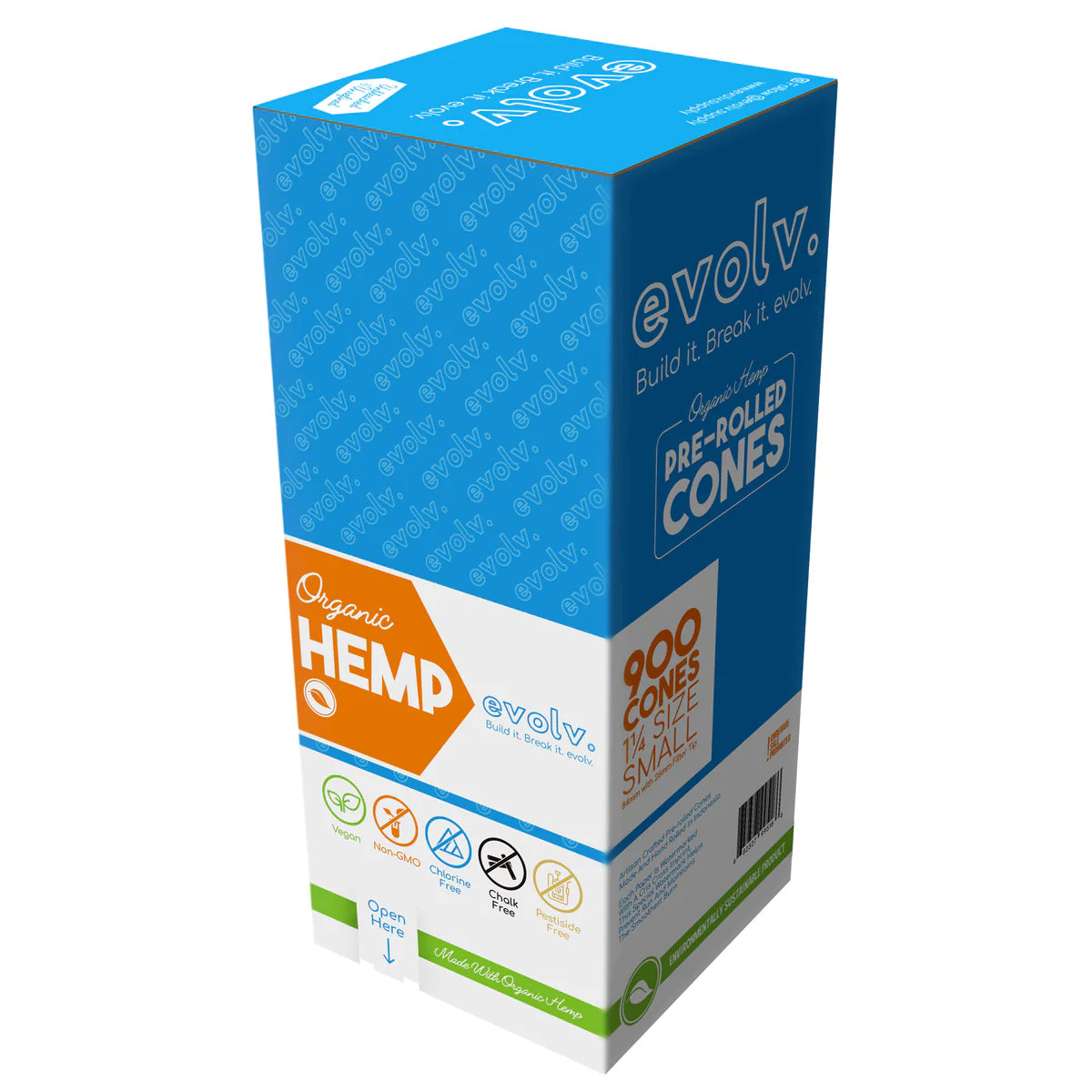 EVOLV Organic Hemp Pre-Rolled Cones 1 1/4 | 900/Pack