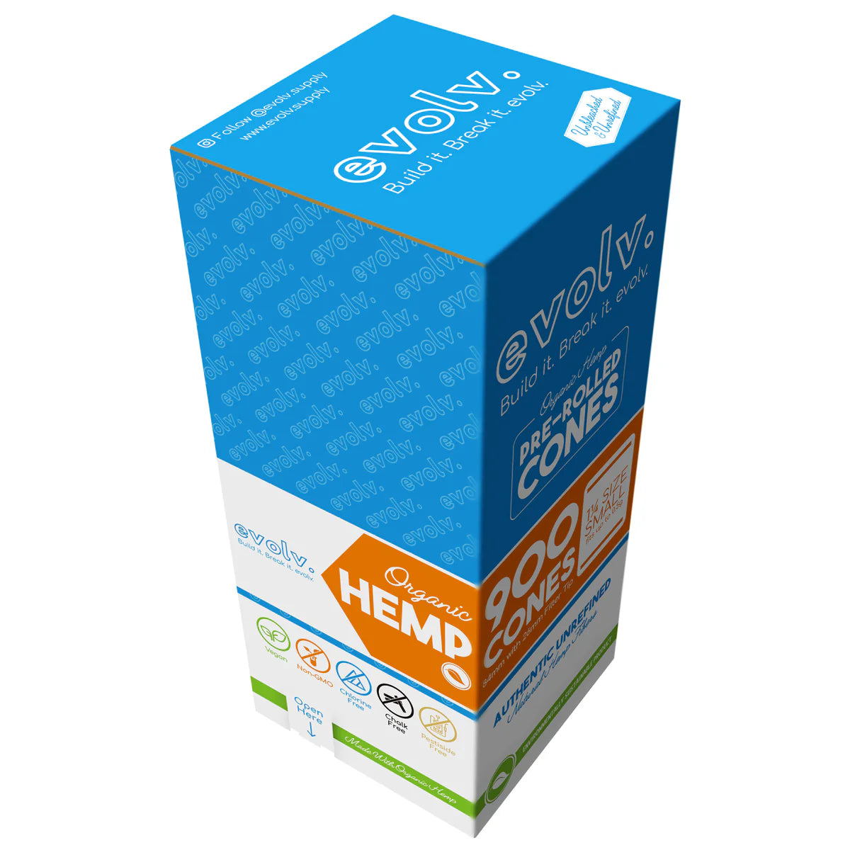 EVOLV Organic Hemp Pre-Rolled Cones 1 1/4 | 900/Pack