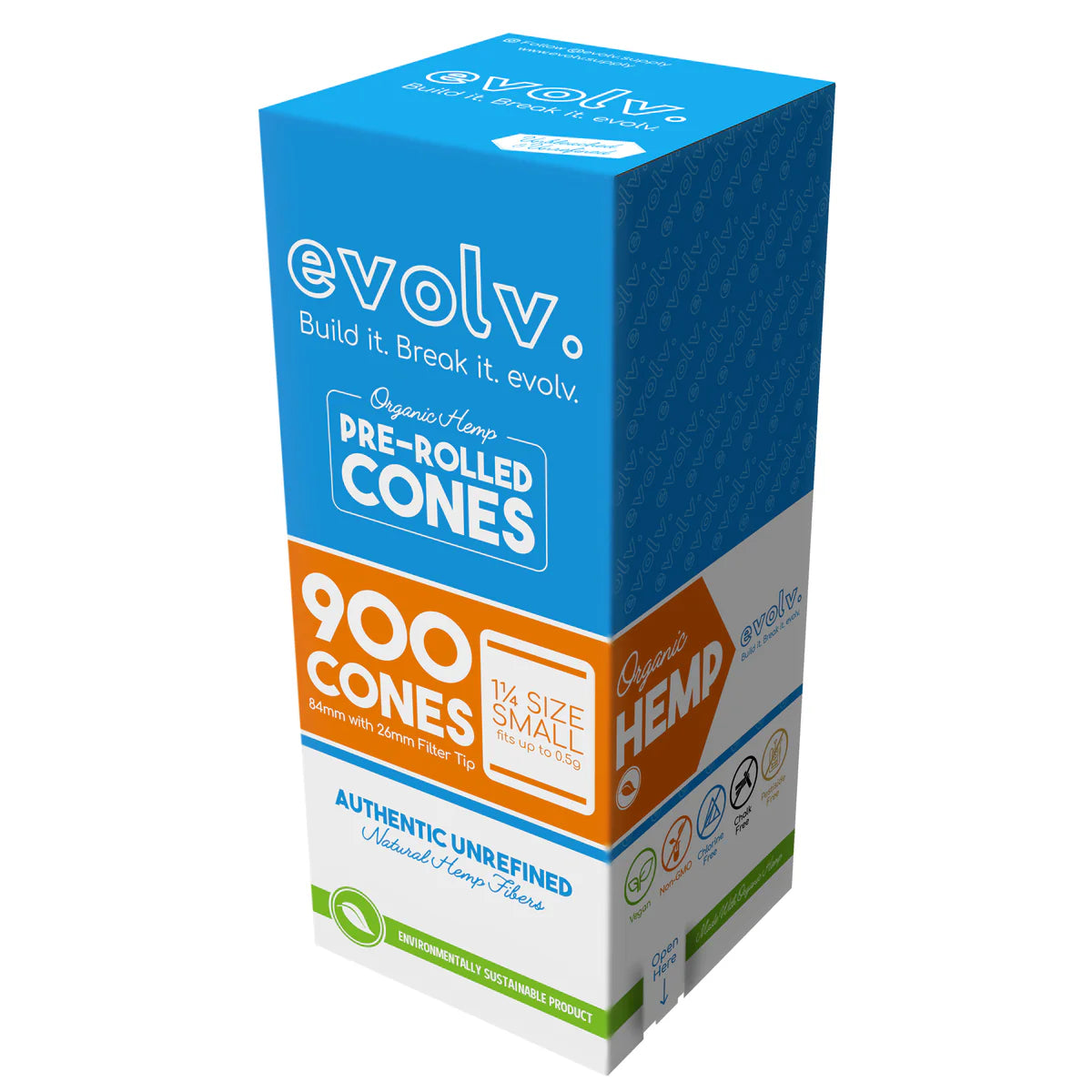 EVOLV Organic Hemp Pre-Rolled Cones 1 1/4 | 900/Pack
