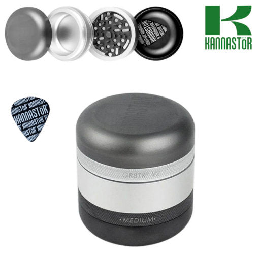KANNASTÖR GR8TR V2 Series Solid Body Grinder | 6 Piece | 2.125″ | Matte Silver