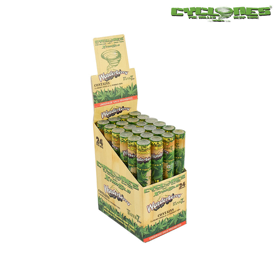 Cyclones Pre-Rolled Hemp Cones | Wonderberry | 24 Cone Box