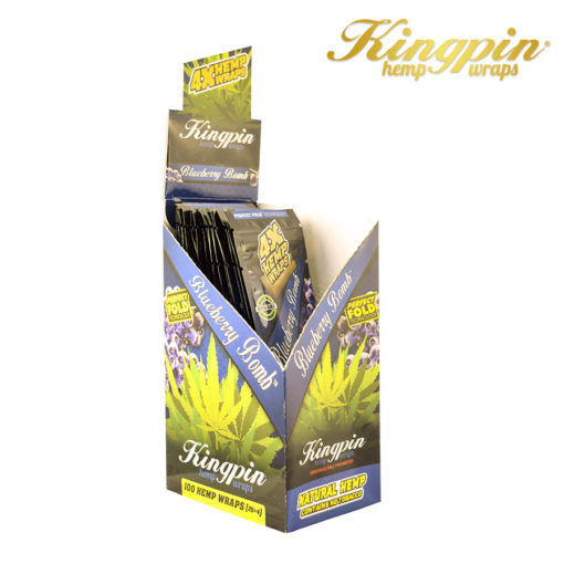 Kingpin Hemp Wraps | Blueberry Bomb | 25 Pack Box
