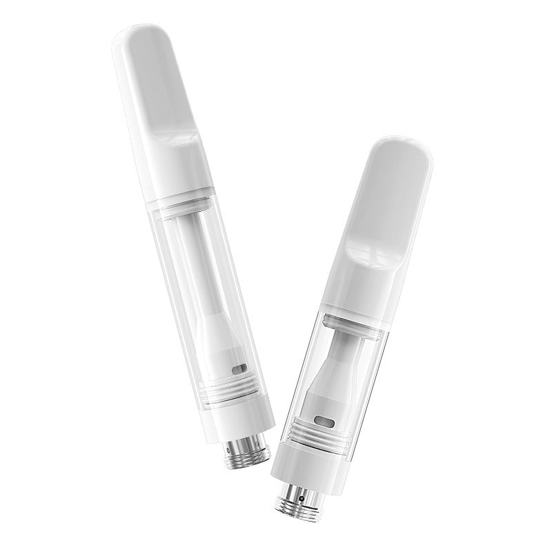 EVOLV 1.0ml Full Ceramic Core/ Glass Body Press-on Vaporizer Cartridge | White (HC Compliant) | 100 Pack