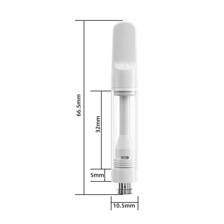EVOLV 1.0ml Full Ceramic Core/ Glass Body Press-on Vaporizer Cartridge | White (HC Compliant) | 100 Pack
