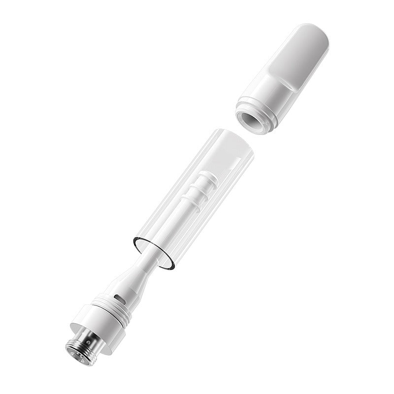 EVOLV 1.0ml Full Ceramic Core/ Glass Body Press-on Vaporizer Cartridge | White (HC Compliant) | 100 Pack