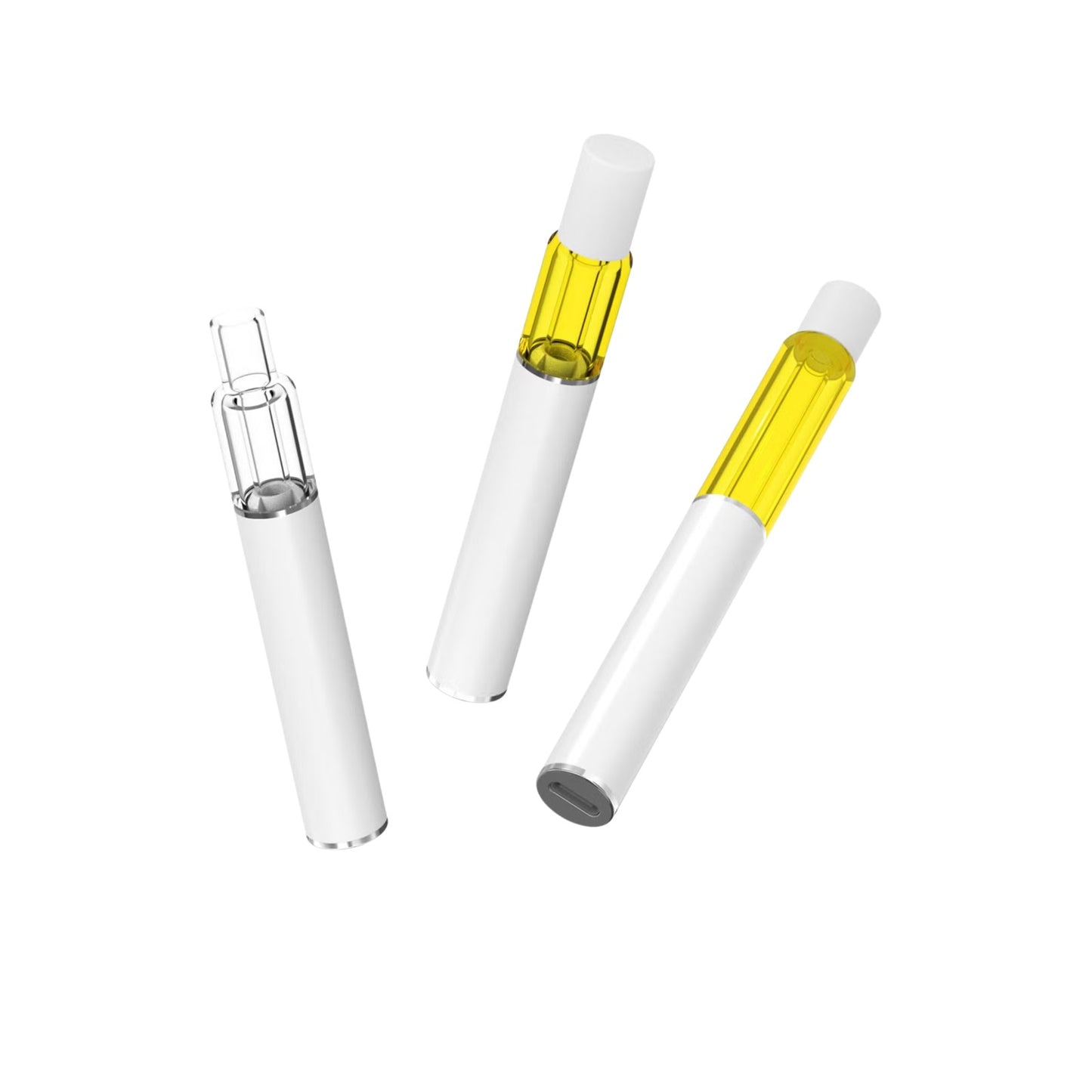 MJS Signature AIO 0.5ml All Glass Disposable Vaporizer Pen | White | 100 Pack