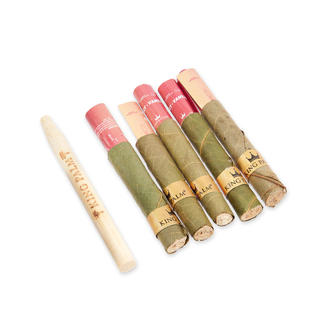 King Palm Wraps | Rollie Size Pre-Rolled Cones | Cherry Vanilla | 15 Pack Box