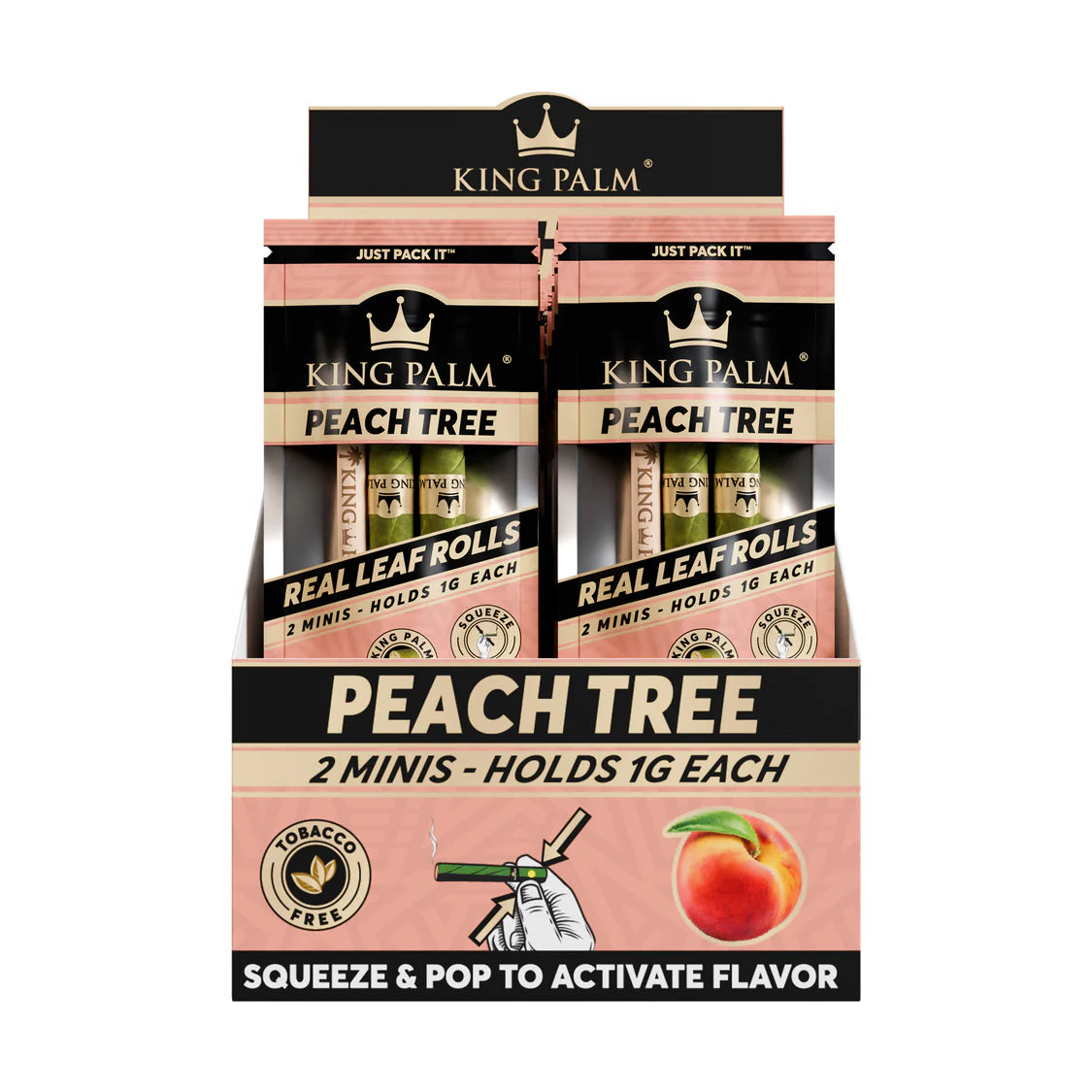 King Palm Wraps | Mini Pre-Rolled Cones | Peach Tree | 20 Pack Box