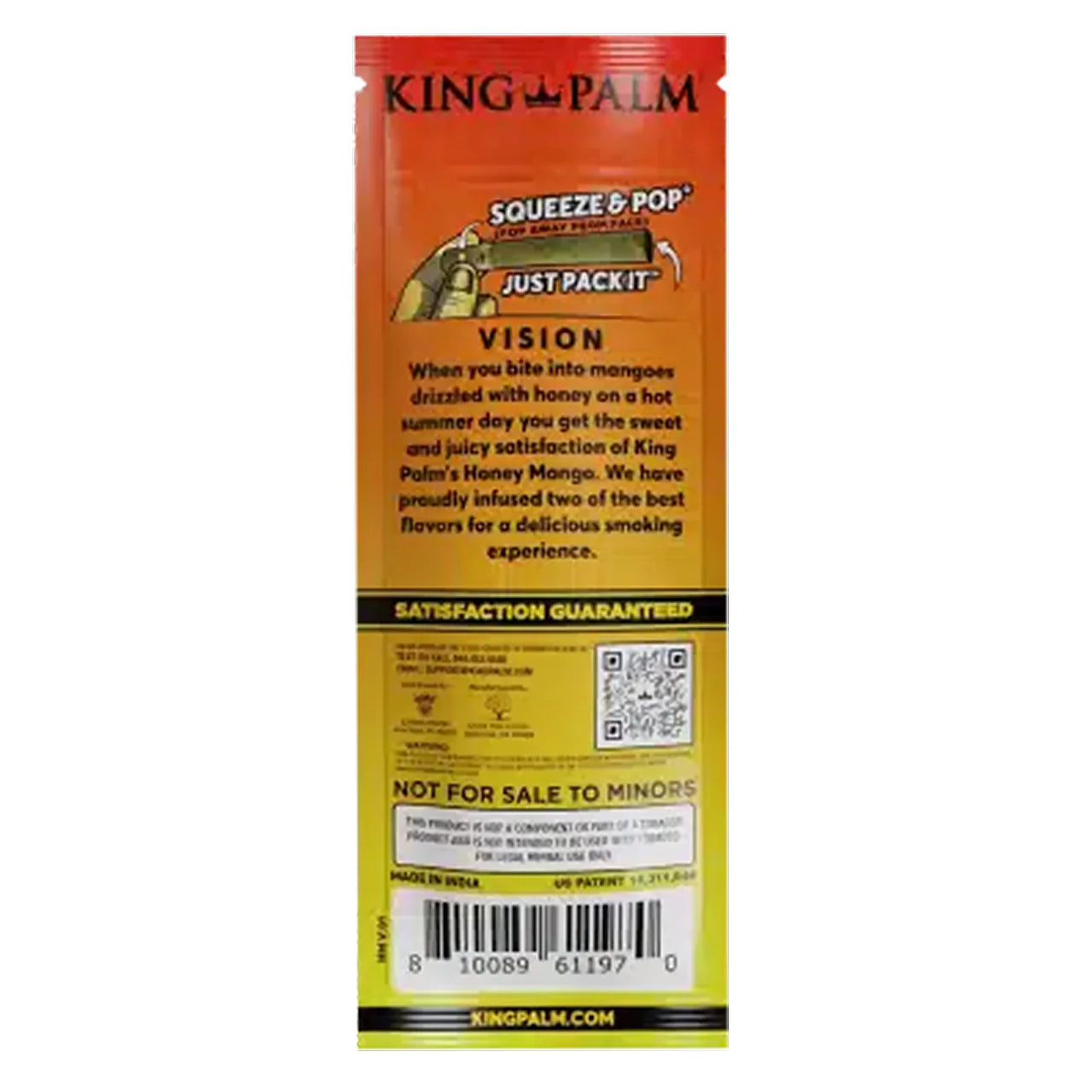King Palm Wraps | Mini Pre-Rolled Cones | Suga Punch Honey Orange | 20 Pack Box