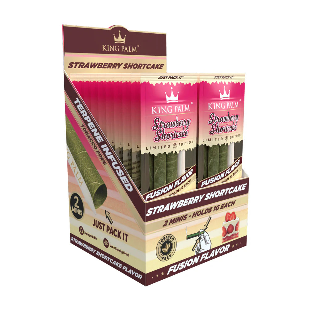 King Palm Wraps | Mini Pre-Rolled Cones | Strawberry Shortcake | 20 Pack Box
