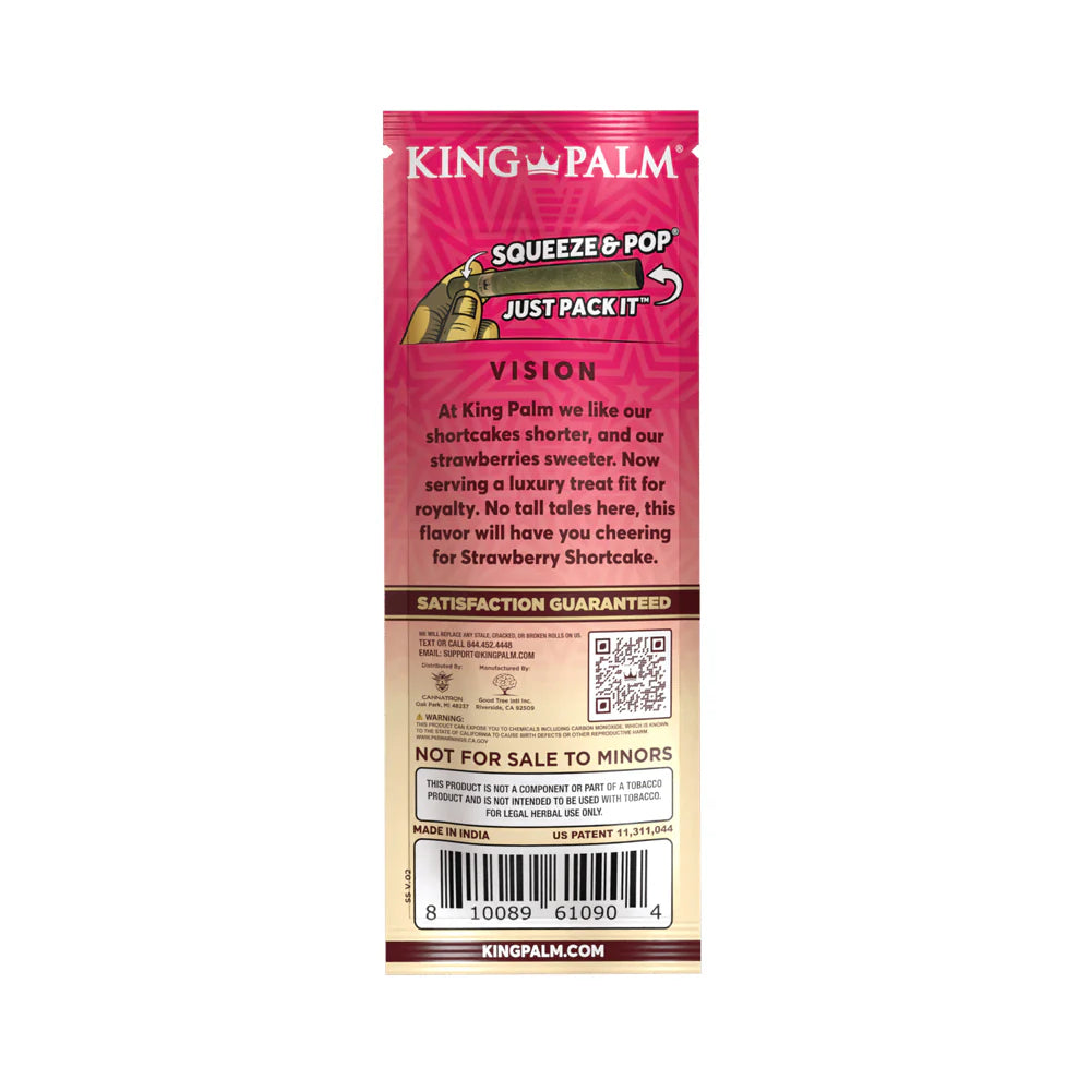 King Palm Wraps | Mini Pre-Rolled Cones | Strawberry Shortcake | 20 Pack Box