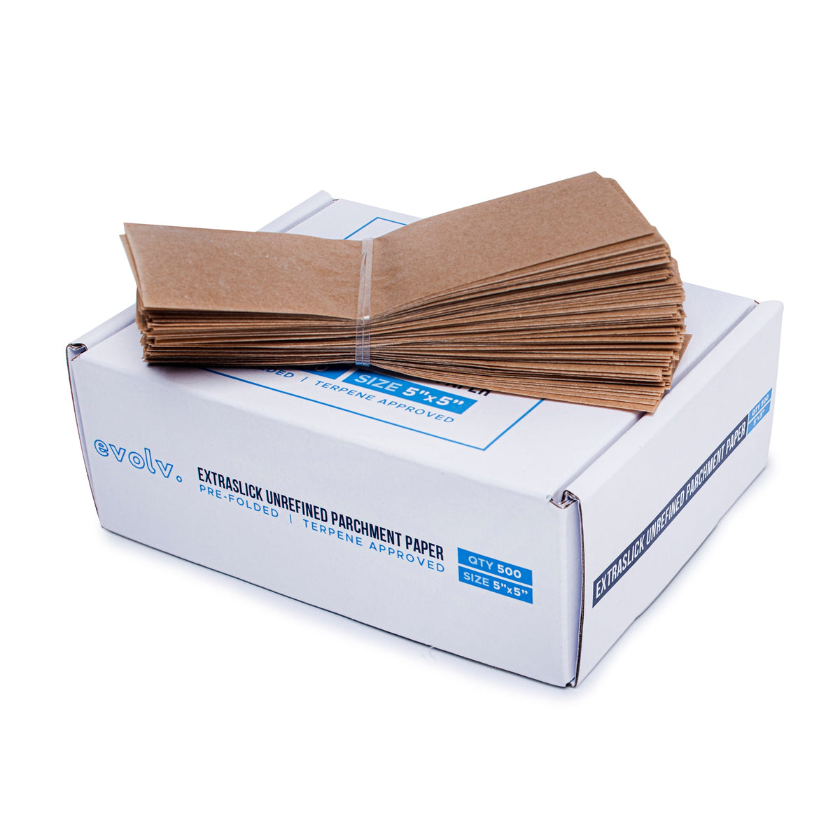 EVOLV | Parchment Squares | Pre-Folded & Extra-Slick Sheets | 5"x5" | 500 Count