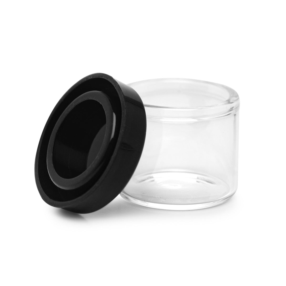 6ml Glass Concentrate Containers | No Neck - Black Lid