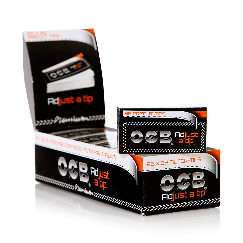 OCB Pre-cut Adjustable Filter Tips | Perforated Tips | 25 Pack Box