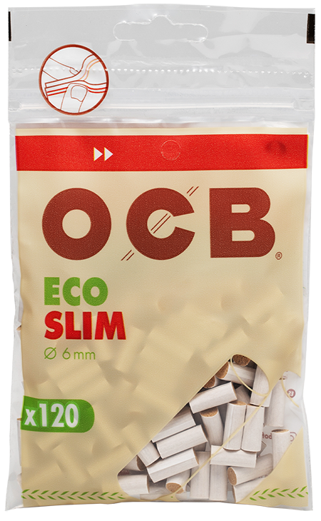 OCB Biodegradable Slim Cellulose Filters | 120 Tip Pack | 10 Pack Box
