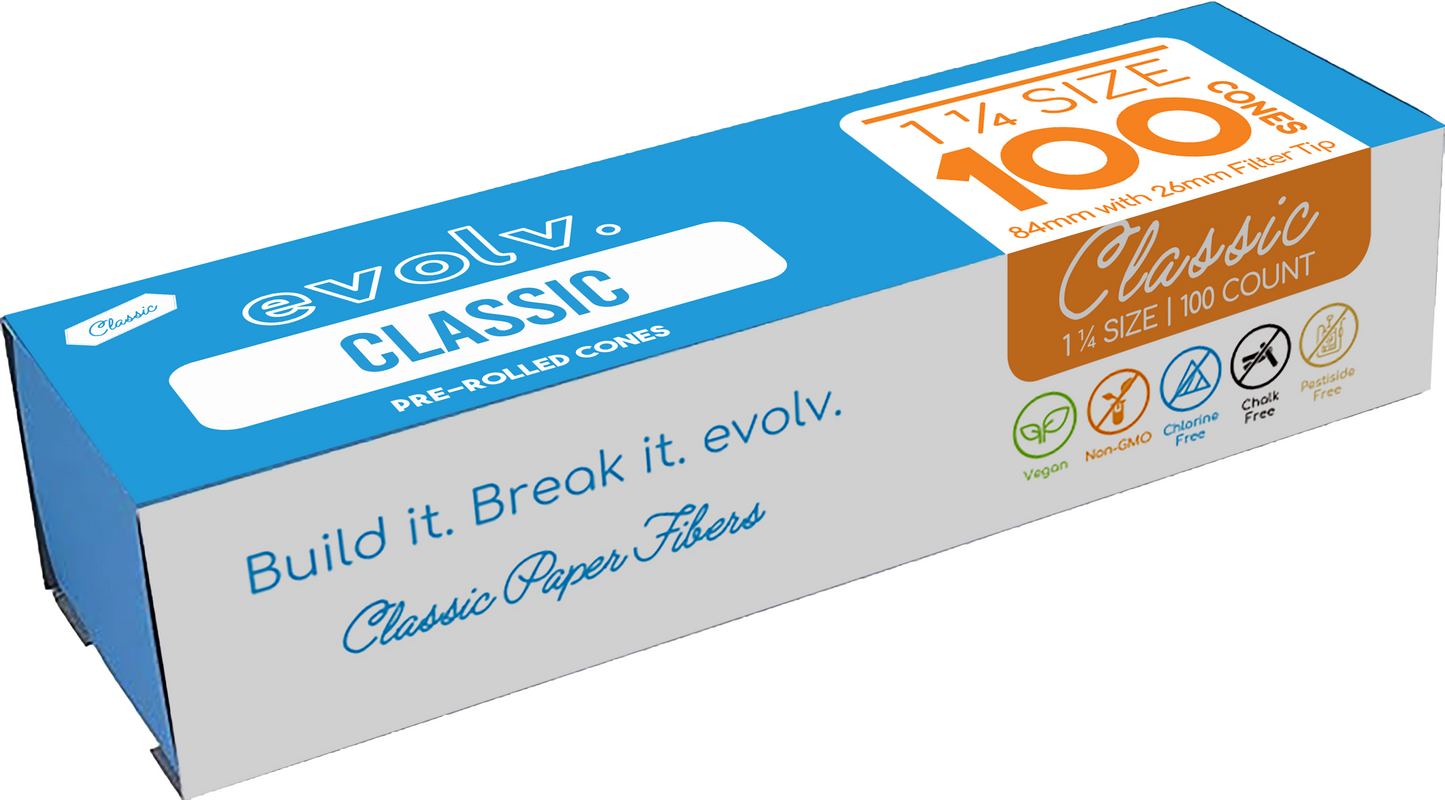 EVOLV Classic Brown Pre-Rolled Cones 1 1/4 | 100/Pack