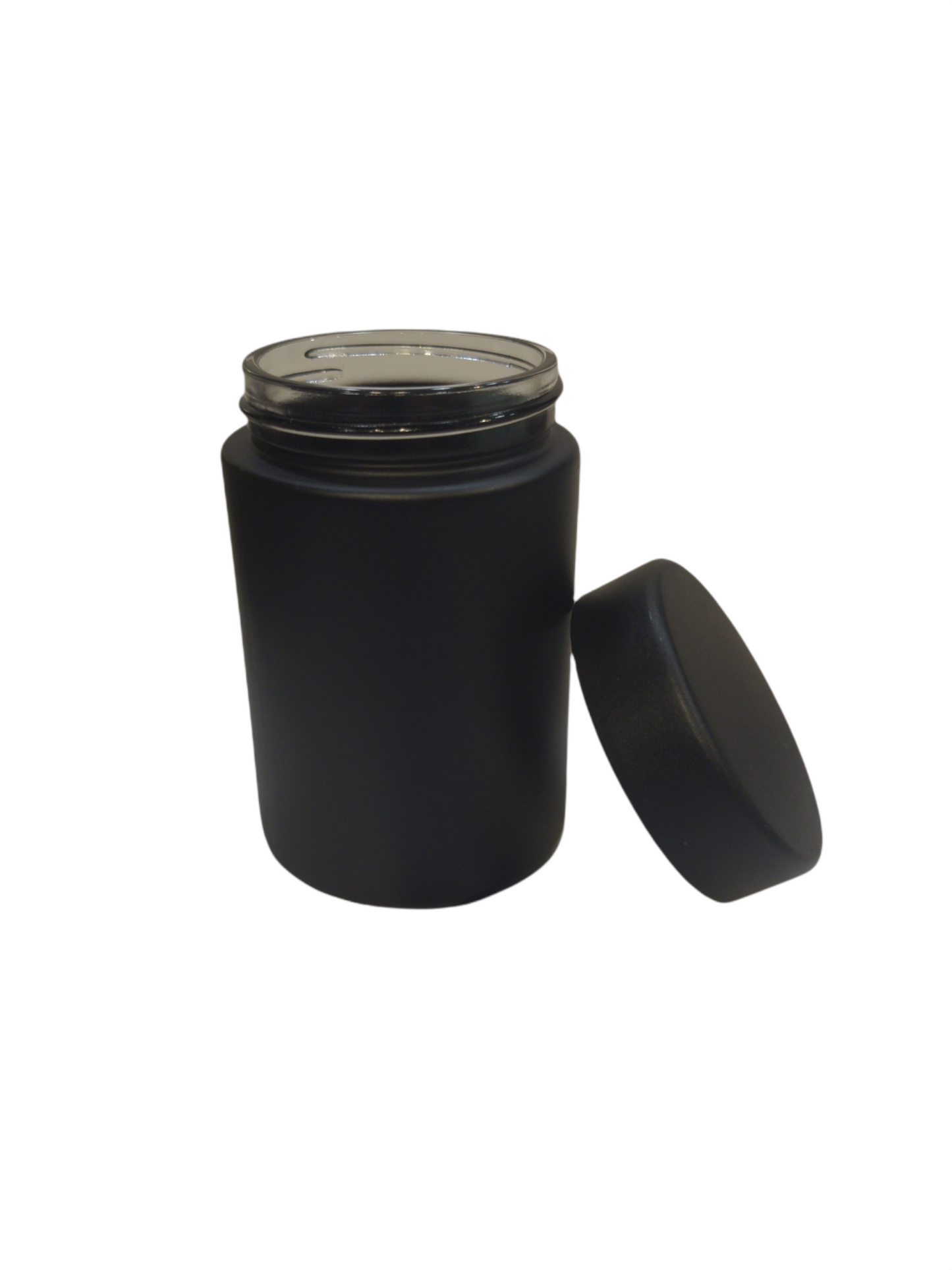 5 oz Child Resistant Glass Jar | Matte Black Jar w/ Black Plastic Screw Lid | 100pc Carton