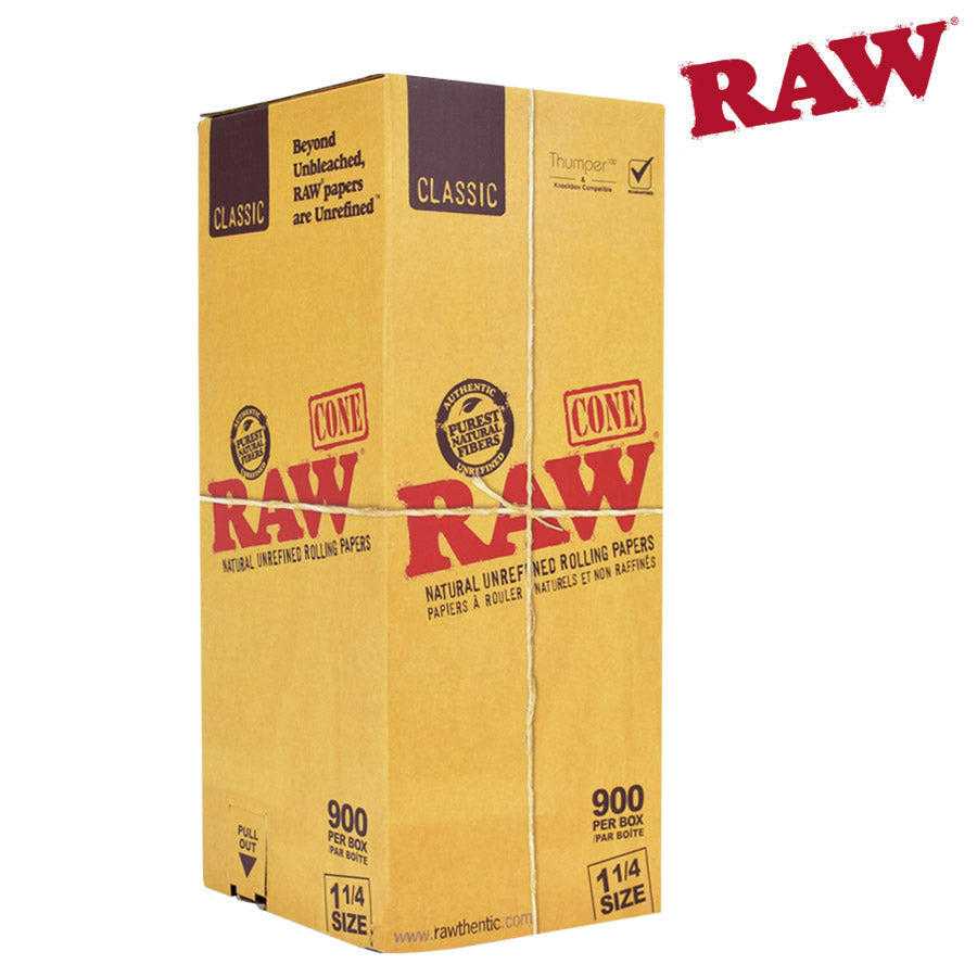 RAW Classic Natural Unrefined Pre-Rolled Cones 1 1/4 | 900/PACK