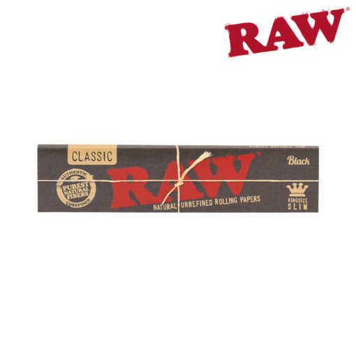 RAW Black King Size Slim Rolling Papers | 50 Pack Box