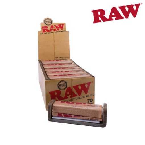 RAW 70mm Hemp Plastic Cigarette Rolling Machine | 12 Pack Box