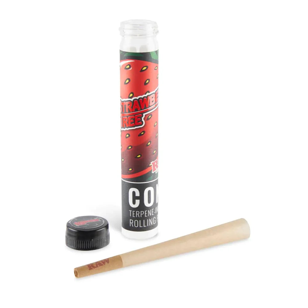 RAW x Orchard Beach | Strawberry Tree Terpene Infused Pre-Rolled Cone | King Size | 12 Pack Box