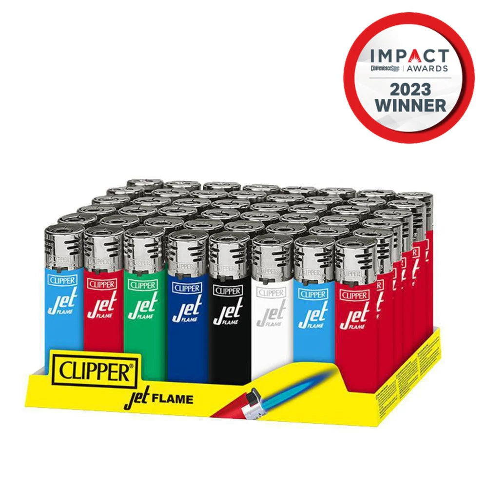 Clipper | Jet Flame Lighter | Reusable | 48 Pack Tray