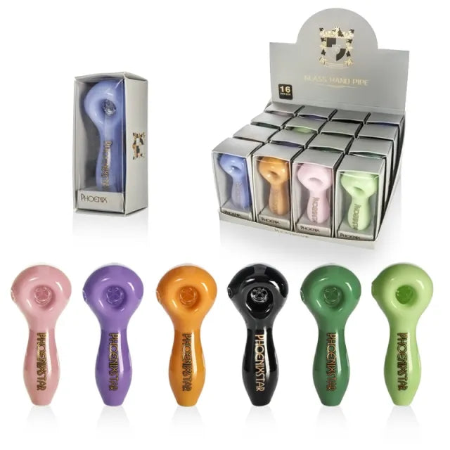 4" Glass Spoon Pipe with 5-Hole Glass Filter | PhoenixStar Glass | Multiple Colours