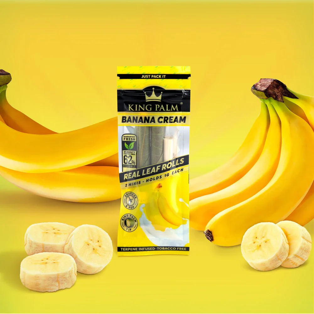 King Palm Wraps | Mini Pre-Rolled Cones | Banana Cream | 20 Pack Box