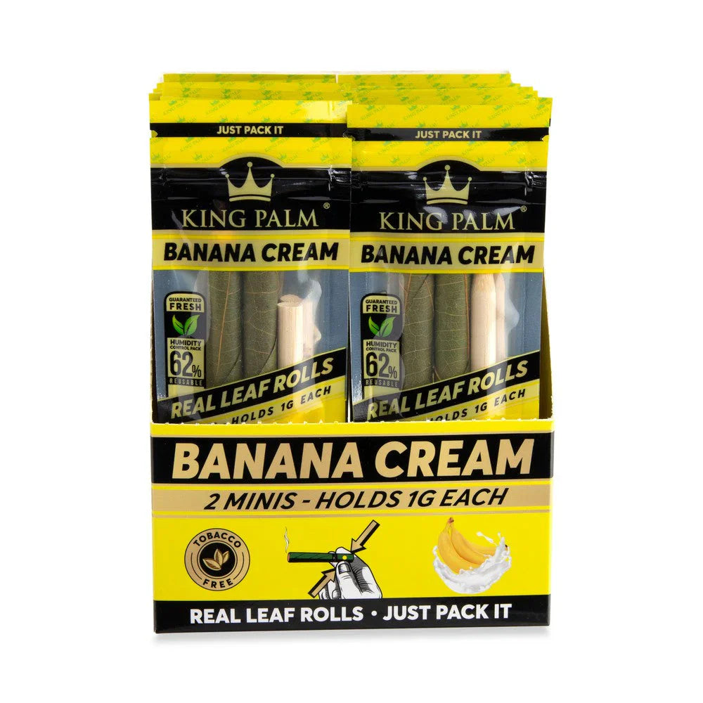 King Palm Wraps | Mini Pre-Rolled Cones | Banana Cream | 20 Pack Box