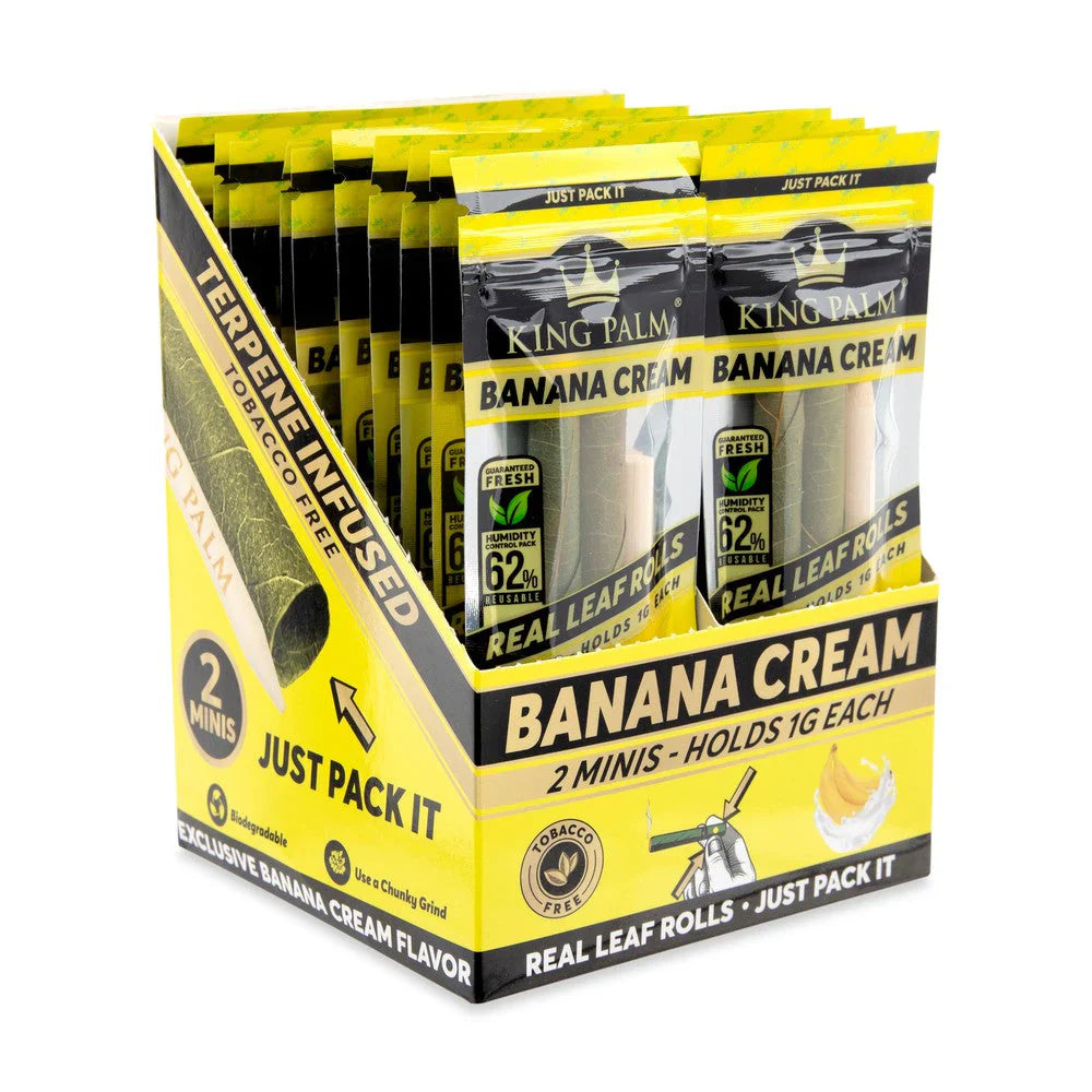 King Palm Wraps | Mini Pre-Rolled Cones | Banana Cream | 20 Pack Box