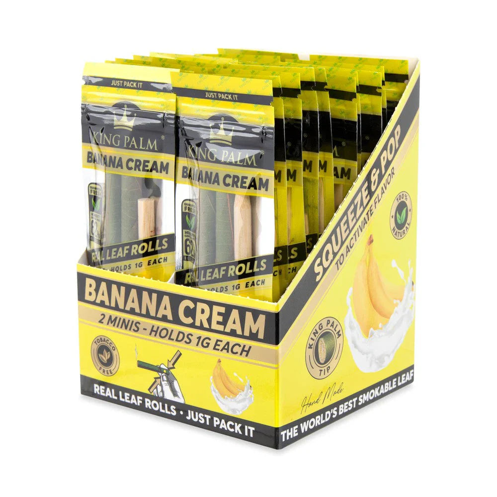 King Palm Wraps | Mini Pre-Rolled Cones | Banana Cream | 20 Pack Box
