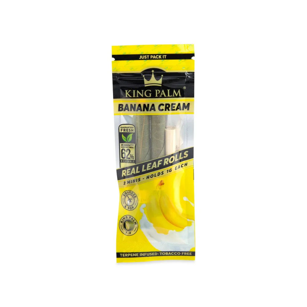 King Palm Wraps | Mini Pre-Rolled Cones | Banana Cream | 20 Pack Box