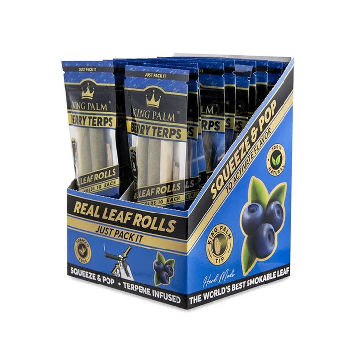 King Palm Wraps | Mini Pre-Rolled Cones | Berry Terps | 20 Pack Box