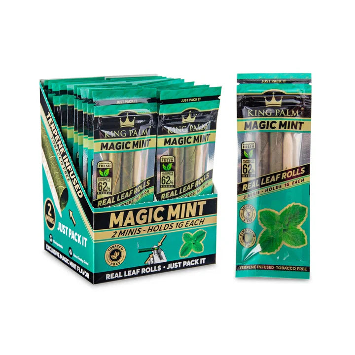 King Palm Wraps | Mini Pre-Rolled Cones | Magic Mints | 20 Pack Box