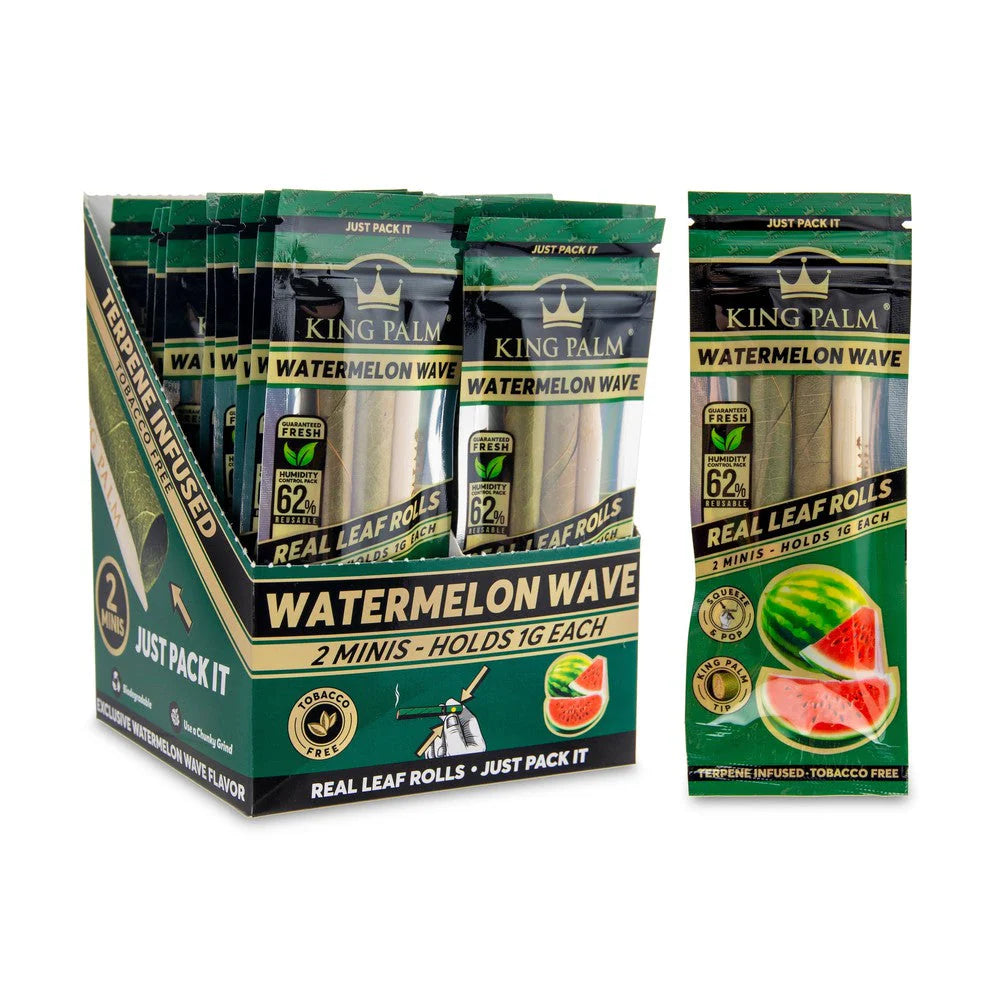 King Palm Wraps | Mini Pre-Rolled Cones | Watermelon | 20 Pack Box