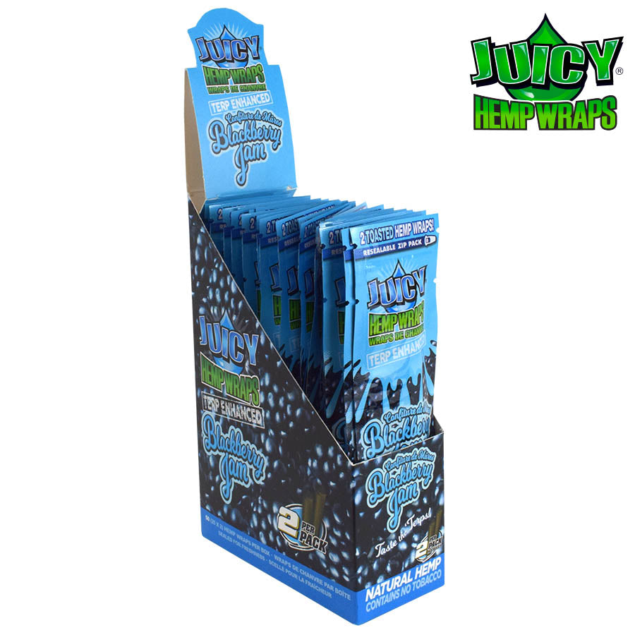 Juicy Terp Enhanced Hemp Wraps | Blackberry Jam | 50 Wrap Box