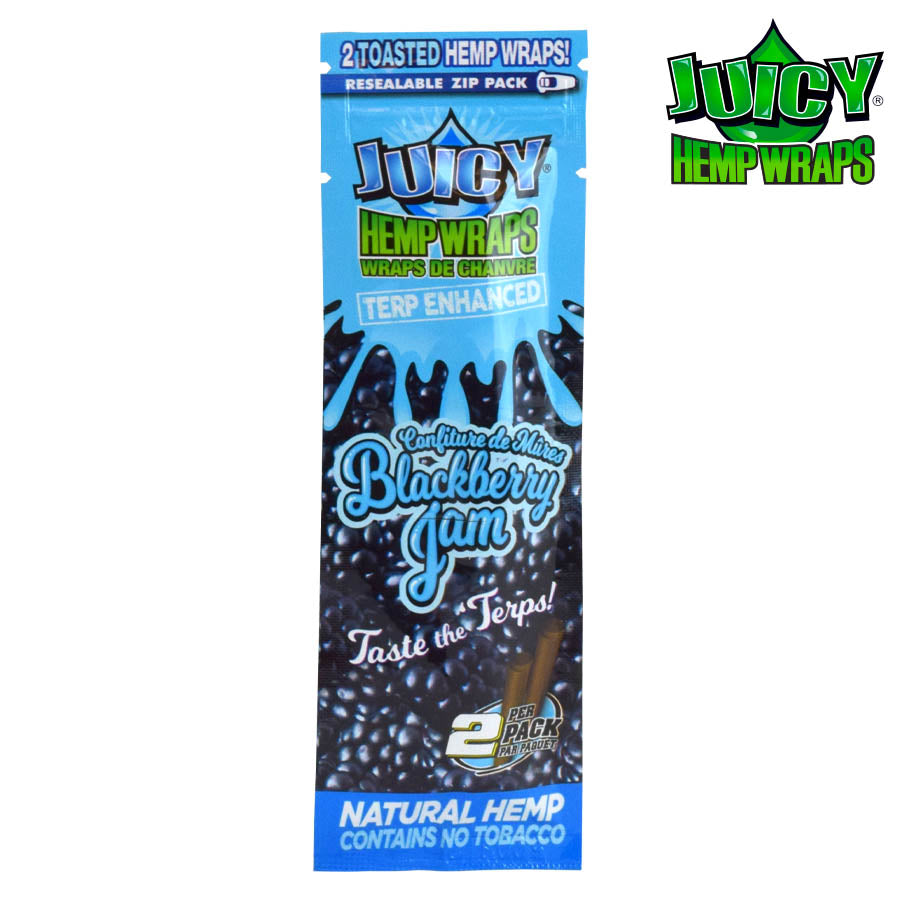 Juicy Terp Enhanced Hemp Wraps | Blackberry Jam | 50 Wrap Box