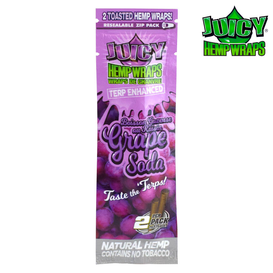 Juicy Terp Enhanced Hemp Wraps | Grape Soda | 50 Wrap Box